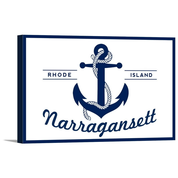 Narragansett Rhode Island Anchor Design Lantern Press Artwork 18x12 Gallery Wrapped Stretched Canvas Com Lantern Press Artwork 18x12 Gallery, Anchor Storage Narragansett Rhode Island