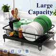 thumbnail image 4 of Kitsure Escurreplatos - Escurreplatos que ahorra espacio, escurreplatos para encimera de cocina, escurridor de cocina de acero inoxidable duradero con soporte para cubiertos, escurridor para platos, c, 4 of 4