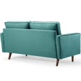 thumbnail image 4 of Pemberly Row Modern Performance Velvet Loveseat in Teal Blue / Walnut, 4 of 8