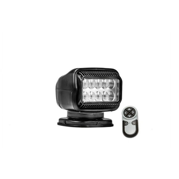 GoLight Spotlight 20514GT 40 Watt LED; Black Rectangular Housing; Permanent Mount; White Light; 370 Degree Rotation x 135 Degree Tilt; 12 Volt; 3.7 Amp; Hardwired