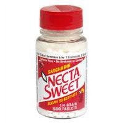 Necta Sweet Saccharin Sugar Substitute Tablets - 0.5 Grain, 500 Count Bottle For Coffee & Drinks