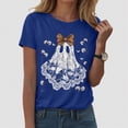 thumbnail image 2 of TOWED22 Halloween Shirts Woman Ghost Graphic Crewneck Short Sleeve Tee Shirt Short Sleeve Funny Tops Tshirts(Dark Blue,L), 2 of 6