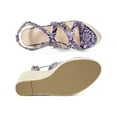 thumbnail image 5 of BLISSFUL STEP Women's Snake Print Platform Slingback Strappy Espadrille Wedge Heel Sandals Purple 6.5, 5 of 8