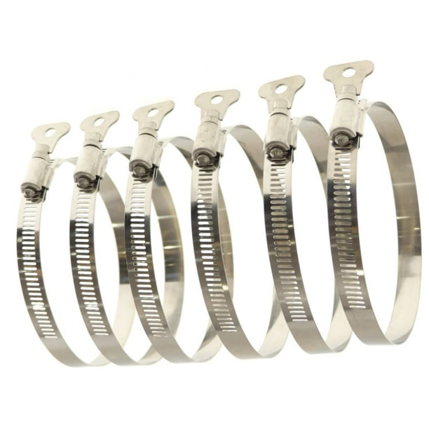 BandStyle Clamps, 4”, ½” Wide, KeyStyle, Stainless Steel, Hose Clamps