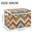 thumbnail image 5 of Yayeee Collapsible Cube Storage Bin with Lid Fabric Closet Decorative Basket with Handles, Orange Geometric, 5 of 7