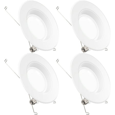 Sunco Lighting 4 Pack 5/6 Inch LED Recessed Downlight, Baffle Trim, Dimmable, 13W=75W, 5000K Daylight, 1050 LM, Damp Rated, Simple Retrofit Installation - UL   Energy Star