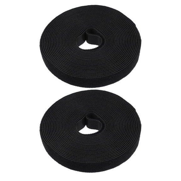 WASHWEPE Cable Tie Wire Management Self Gripping Fastening Cable 2 Rolls Black PP