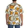 thumbnail image 5 of Xecao offers the Giraffes Head for Men's Casual Short-sleeved Shirt, a button-up collared shirt with a pocket, perfect for beach vacations and yacht travel in the Medium size., 5 of 7