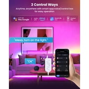 YULINKCO RGB+IC LED Lights for 75-100 Inch TV, 26.25ft Backlight Strip Behind TV, Bluetooth App & Voice Control, 44 Scene Modes, Music Sync, for Ambient Gaming, Monitor, Bedroom, Living Room