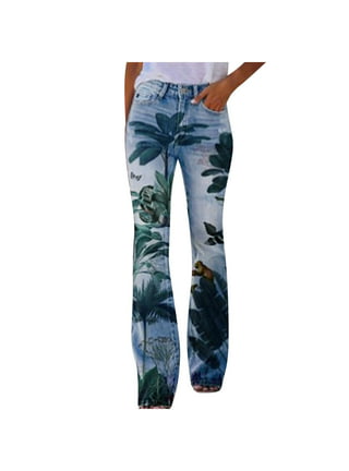 Bell Bottom Pants for Women Boho Print Stretchy High Waist Flare Yoga Pants  Slim Fit Palazzo Leggings Trousers 