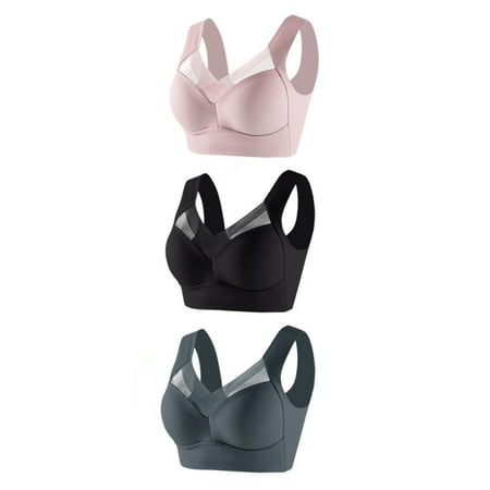 Riforla 3PC Women s Large Strapless Lace Tank Top Underwear Thin Side Fold Side Gather Adjustable Bra Women Bras Black_3PCS L