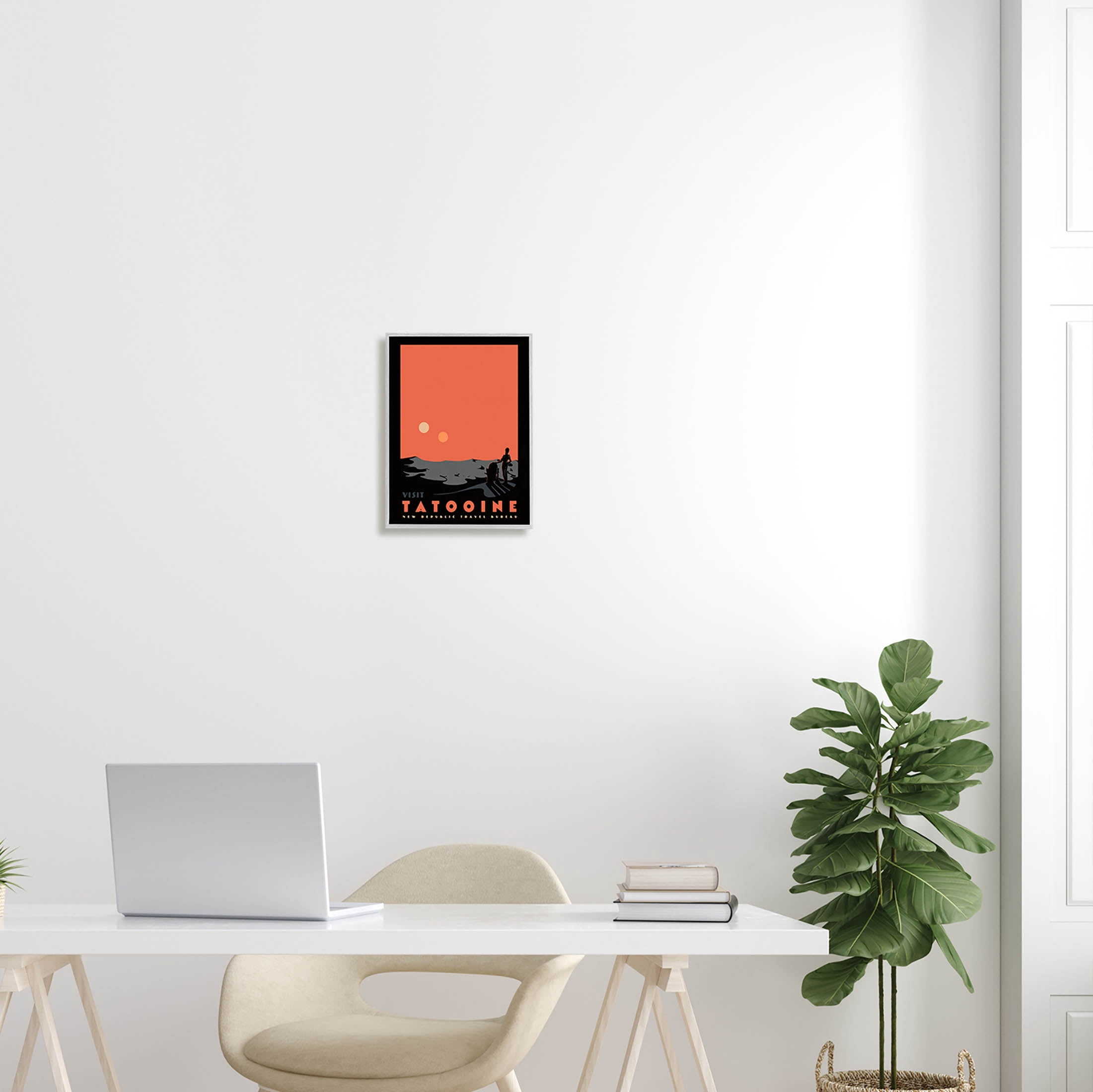 Stupell Industries Tatooine Vast Science Fiction Land Graphic Art Gray Framed Art Print Wall Art, Design by Matheus Lopes Castro