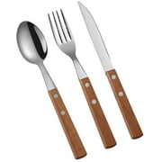 EASTIN 3 Pack Wooden Handle Stainless Steel Cutlery Set Forks Spoons Knives Flatware Set