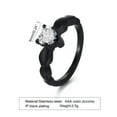 thumbnail image 2 of 6mm Heart Shape AAA Cubic Band Women's Stainless Steel Gold/Black Ring Size 5-10, 2 of 8