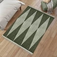 thumbnail image 2 of Casavani - 2'6"x10' Handblock Printed Green Cotton Dhurrie Runner Area Rugs for Hallway, 2 of 7