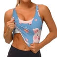 thumbnail image 3 of Balery Cute Pig Flowers Sujetadores deportivos con espalda cruzada para mujer, acolchados, sin costuras, de alto impacto, ideales para yoga, gimnasio, entrenamiento y fitness.-XX-Large, 3 of 8