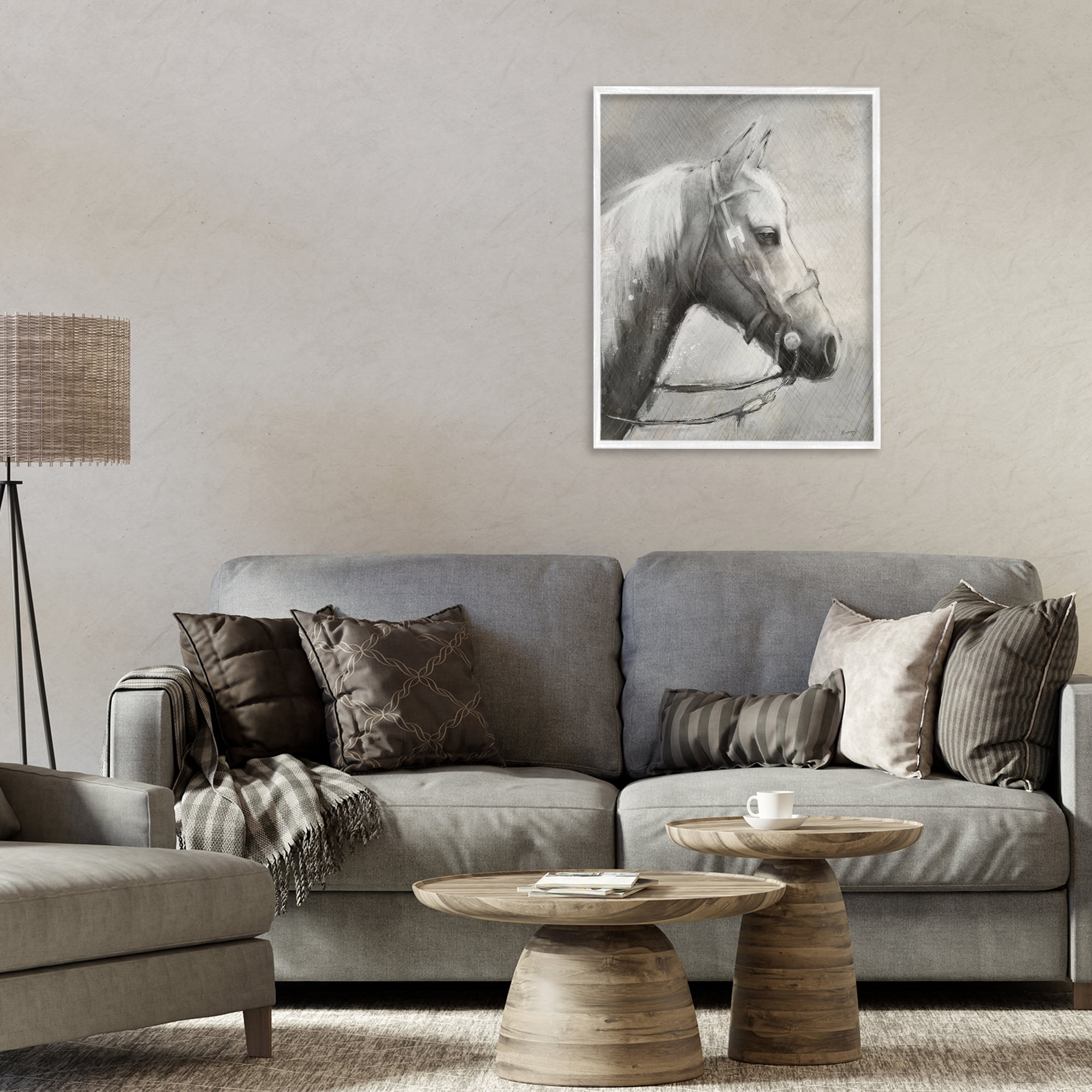 Stupell Industries Modern Ranch Horse White Framed Giclee Art, design by Chad Barrett