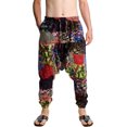 thumbnail image 2 of Pantalones de harén hippie para hombre, de lino, casuales, sueltos, con cordón, bohemio, gitano, Aladdin, playa, yoga, entrepierna, pantalones vino CH vino CH Xishao ropa, 2 of 2