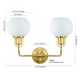 thumbnail image 3 of SAFAVIEH Fenris 2-Light G14 Satin Brass Metal Wall Sconce with White Glass Shade, 3 of 7