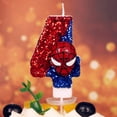 thumbnail image 3 of Vela de spiderman para niños, decoración de pastel de fiesta de feliz cumpleaños, suministros de juguetes para niños, velas digitales de 0 a 9 años（6, 3 of 5