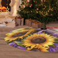 thumbnail image 6 of Yiaed Daisy Sunflower Lazy Cat Print Christmas Tree Skirt , Tree SkirtsTree Mat for Christmas Winter Holiday Indoor Decorations-30", 6 of 7