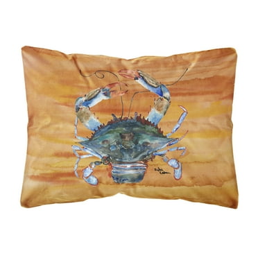 Carolines Treasures 8144PW1216 Crab Canvas Fabric Decorative Pillow, 12H x16W, multicolor
