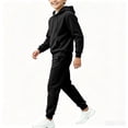 thumbnail image 5 of Gvtxlev Boys Tracksuits 2026 Long Sleeve Fleece Hoodies with Kangaroo Pocket Casual 2 Piece Jogger Set Solid Color Sizes 2-14 Years, 5 of 7