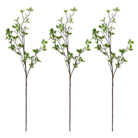 

Xinwanna 3Pcs Simulation Plant Realistic No Watering Not Withered Decorative Living Room Decoration Camellia Leaf Household Stuff (Green)