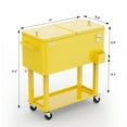 thumbnail image 6 of Ktaxon 80 Qt Rolling Ice Chest Cooler Cart Outdoor Trolley with Storage Shelf, Bottle Opener & Cap Collector for 48 Hour Cold Drinks,Lemon Yellow, 6 of 8