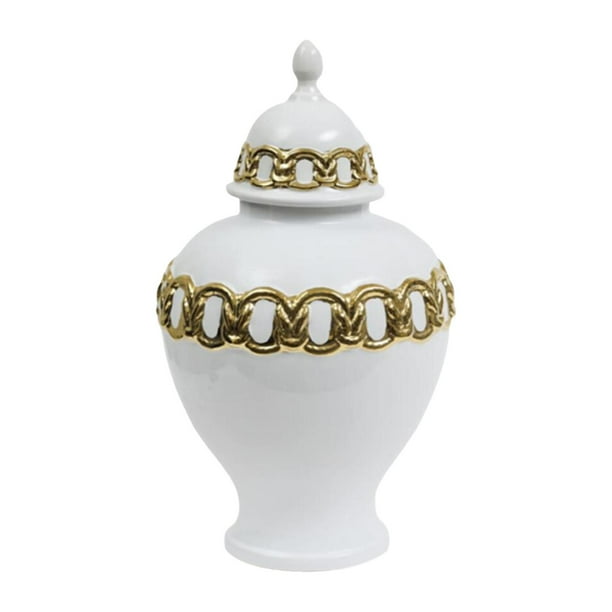 Tarro de jengibre de cerámica con tapa, decoración del hogar, tarro de jengibre de porcelana, regalo, centro de mesa 27cmx47cm