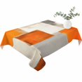 thumbnail image 2 of Burnt Orange Beige Table Cloth Waterproof Tablecloths, Abstract Modern Oil Painting Geometric Tablecloth Dining Table Cover for Kitchen Party Tabletop Outdoor, Rectangle Tablecloth 60x102 Inch, 2 of 9