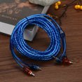 thumbnail image 2 of 5 Metros 2 RCA A 2 RCA Enchufe Coche Audio Amplificador Trenzado Cable Cobre, 2 of 8