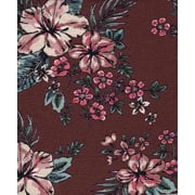 Fabric Selection Ghost Crepe Print Floral Ghost Crepe Fabric-Burgundy (3 Yard Precut)