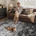 thumbnail image 5 of VUNATE 5'x7' Area Rugs for Living Room Machine Washable Rugs Abstract Vintage Distressed Indoor Rug Carpet Soft Lightweight Large Area Rug for Bedroom Dining Room Kitchen Nonslip Rug Black and Gray, 5 of 7