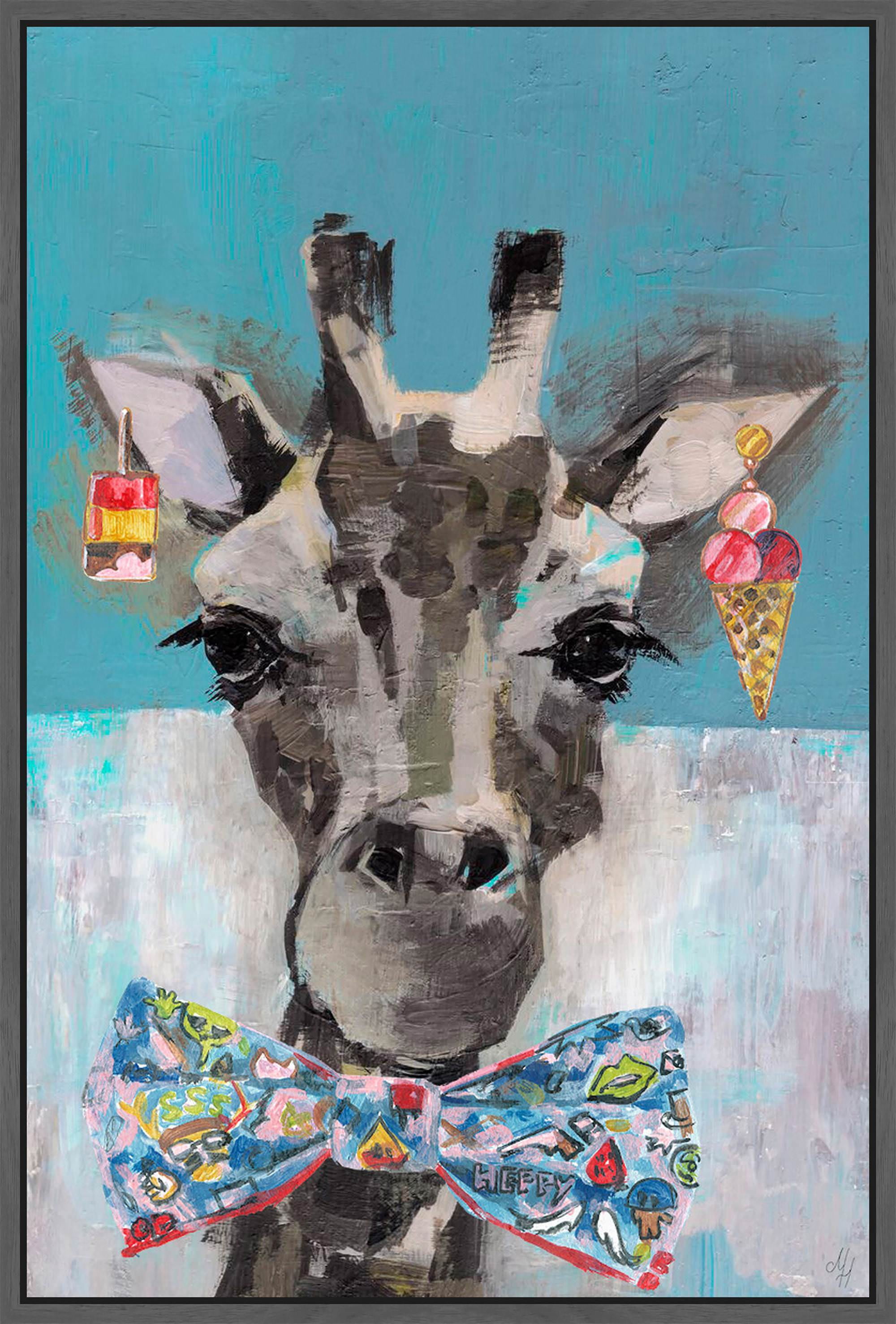 Sassy Giraffe Floater Framed Painting Print on Canvas