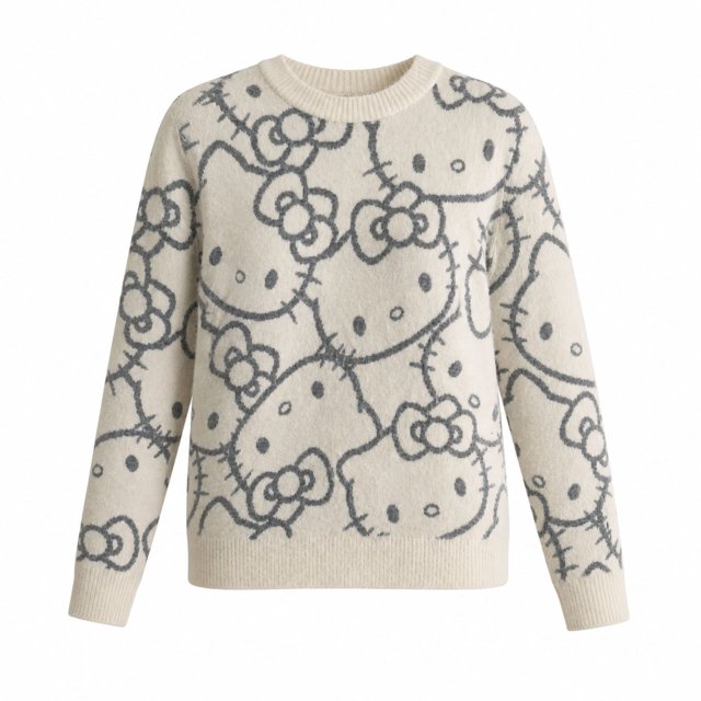 Suéter Sanrio para Dama, Hello Kitty Gris Talla M