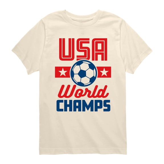 Instant Message - USA Soccer World Champs - Youth Boys Short Sleeve Graphic T-Shirt