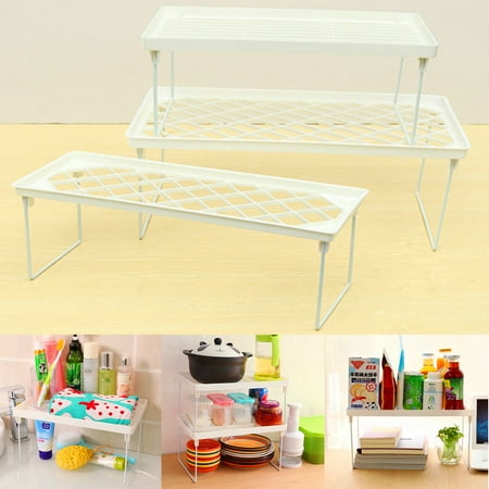 Shelf Storage Organizer - Meigar Foldable Racks Bathroom Kitchen Storage Shelving Shelf Holders Organizer