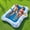 Blue Leaf-L Size, variant on Pool Floats Adult, Large Floating Bed with Ice Bar, Tanning Bed Pool Raft Inflatable Lounger with Drink Holder Tanning Chair Inflatable Pool Toys for Party Beach Backyard