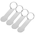thumbnail image 1 of CATIEBYE 4Pcs Stainless Steel Shopping Cart Token Key Ring Compact Stylish Trolley Coin Holder, 1 of 8