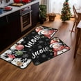 thumbnail image 3 of Black Snowman Snowflake Christmas Kitchen Rugs and Mats Set of 2, Winter Home Decor Low-Profile Floor Mat Decorations for Home Kitchen 17"x47"+17"x30", 3 of 6
