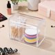thumbnail image 2 of Cotton Swab Holder Acrylic Container With Lid Cotton Pad Holder Swab Dispenser Container Clear Double-compartments Box, 2 of 4