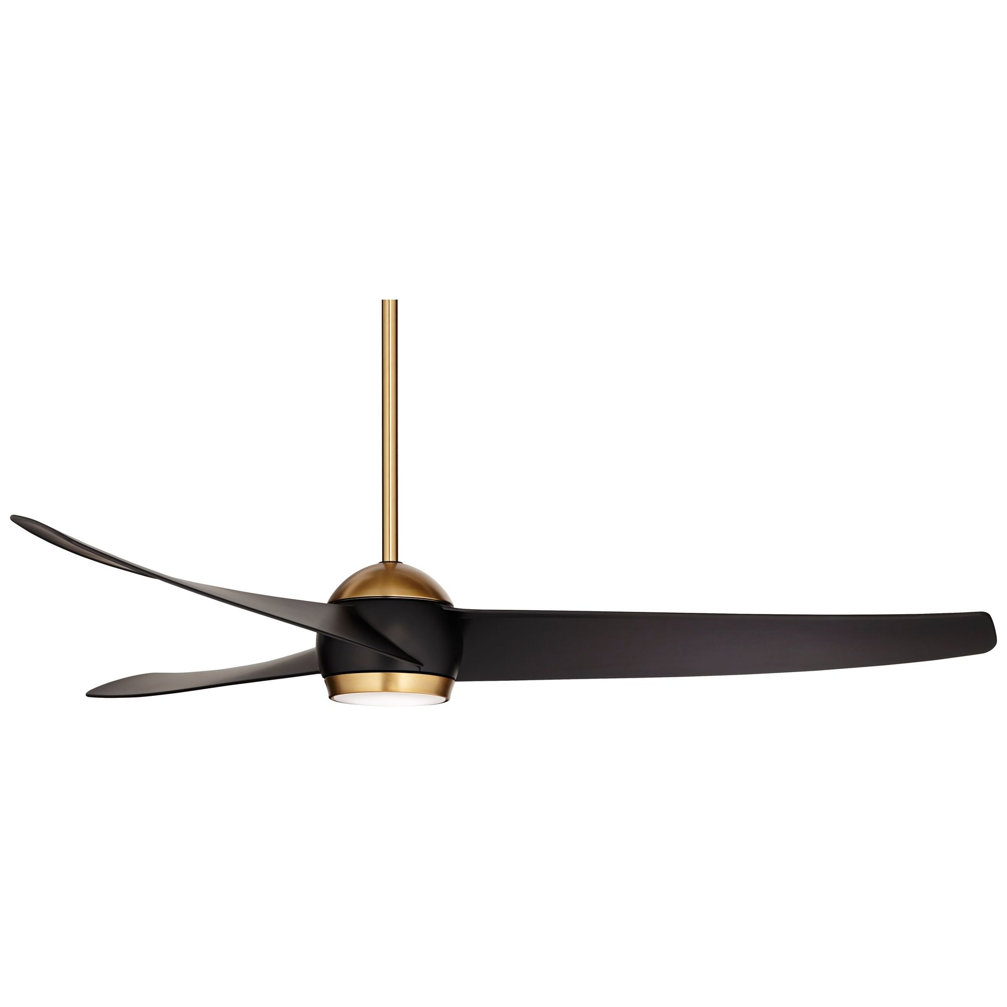 60" Possini Euro Design Stresa Modern Indoor Ceiling Fan with Dimmable LED Light Remote Control Warm Brass Matte Black for Living Room Kitchen House