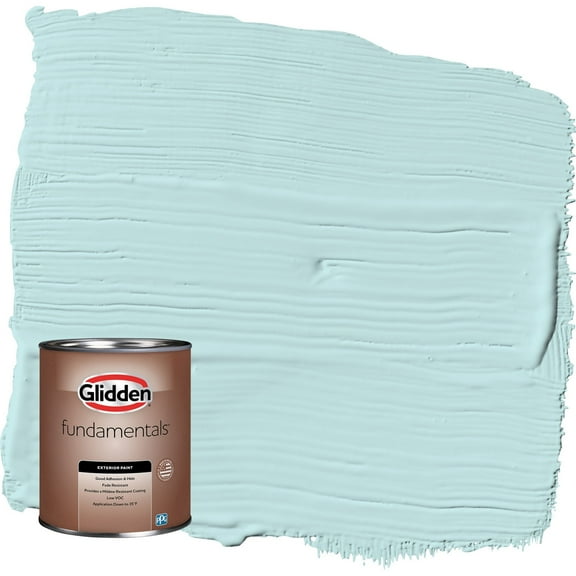 Glidden Fundamentals Aqua Whisper / Blue Semi-Gloss Exterior Paint, 1 Quart