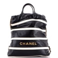 thumbnail image 1 of Pre-Owned 22 Chain Backpack Striped Shiny Calfskin Medium By Rebag, 1 of 8