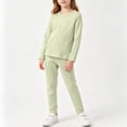 thumbnail image 5 of Agkizg Toddler Girls Clothing Set Solid 2 Piece Outfit Long Sleeve Tee Straight Leg Pants Casual Set, 5 of 6