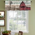 thumbnail image 5 of 2 Panels Windmill Farmhouse Valance for Windows, Vintage Teal Brown Wooden Butterfly Light Filtering Kitchen Curtains, Rod Pocket Window Treatment Curtain Valances for Living Room Bedroom, 54"x18", 5 of 9