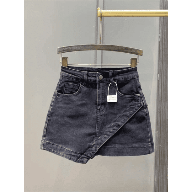 Minivestido de mezclilla de cintura alta, novedad de verano de 2024, estilo coreano para mujer, falda acampanada que cubre la cadera y que adelgaza para chicas picantes