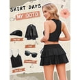 thumbnail image 7 of Carlikeit Women's Y2K Pleated Mini Skirt, Layered Ruffle Micro Skirt with Adjustable Drawstring Waist, Casual Short Skirt for Daily Wear and Festivals, 7 of 7