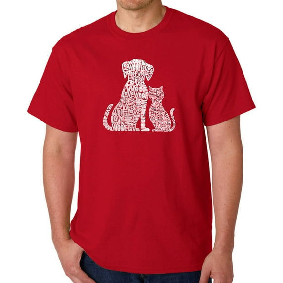 Men's Word Art T-shirt - Dogs and Cats